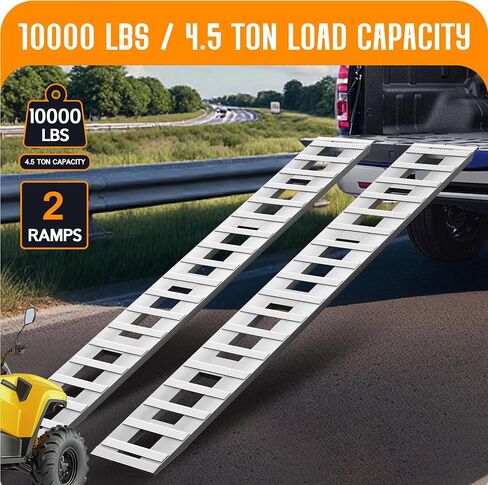 Albott 60" x 12" Aluminum Trailer Ramps, 6000 LBS Capacity Loading Ramps with U-Shaped Buckle and Hook Ends, 1 Pair for ATV, UTV, Tractors, Motorcycles, Lawnmowers, Trucks in Saudi Arabia