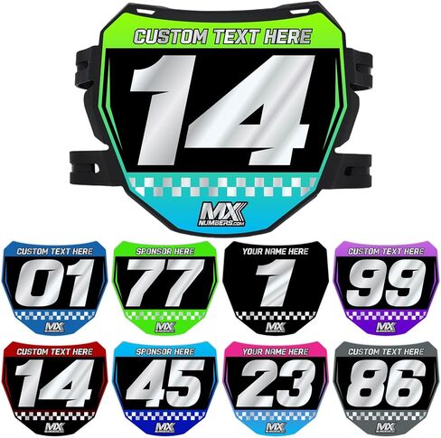 MxNumbers- Custom ODI Plate Decal | Mountain Bike Multicolored Race Graphics | Custom with Your Name, Number & Colors | Fits ODI Downhill Racing Number Plate in Saudi Arabia