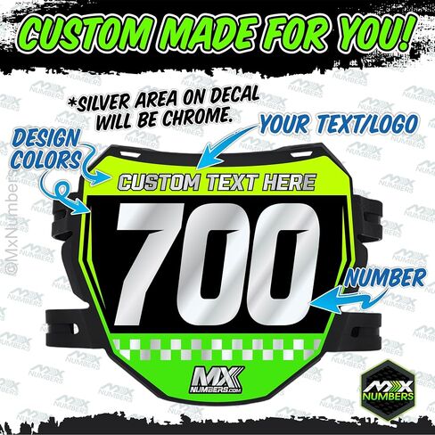 MxNumbers- Custom ODI Plate Decal | Mountain Bike Multicolored Race Graphics | Custom with Your Name, Number & Colors | Fits ODI Downhill Racing Number Plate in Saudi Arabia