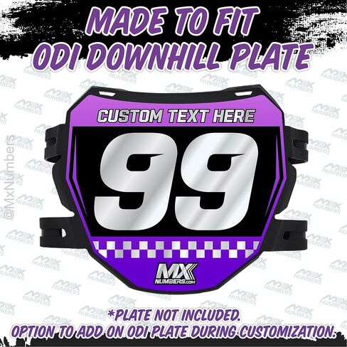 MxNumbers- Custom ODI Plate Decal | Mountain Bike Multicolored Race Graphics | Custom with Your Name, Number & Colors | Fits ODI Downhill Racing Number Plate in Saudi Arabia