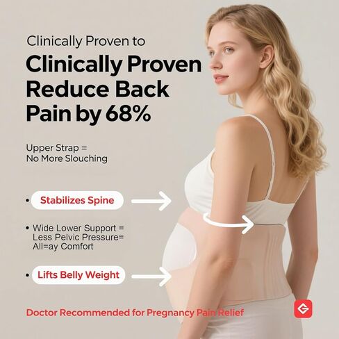 Maternity Belly Band for Pregnant Women - Adjustable Pregnancy Support Belt with Back & Pelvic Relief, Breathable Postpartum Belly Wrap-Carrying Belly (Medium) in Kuwait