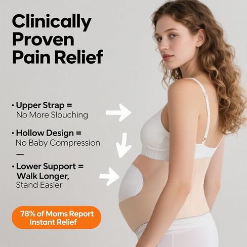 Maternity Belly Band for Pregnant Women - Adjustable Pregnancy Support Belt with Back & Pelvic Relief, Breathable Postpartum Belly Wrap-Carrying Belly (Medium) in Kuwait