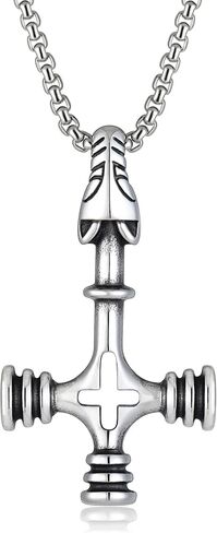 قلادة متقاطعة للرجال سيلان صليب سلسلة من الفولاذ المقاوم للصدأ للنساء قلادة القوطي المجوهرات المسيحية in Kuwait