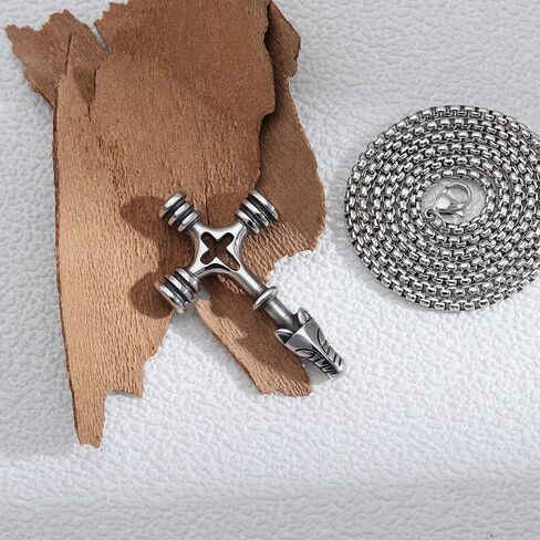 قلادة متقاطعة للرجال سيلان صليب سلسلة من الفولاذ المقاوم للصدأ للنساء قلادة القوطي المجوهرات المسيحية in Kuwait