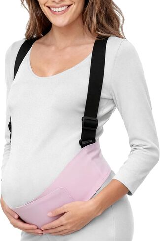 Maternity Belly Band, Highly Resilient Pregnancy Belly Support Band, Lightweight and Comfortable Abdominal Binder for Pregnant Women(Pink-Large) in Saudi Arabia