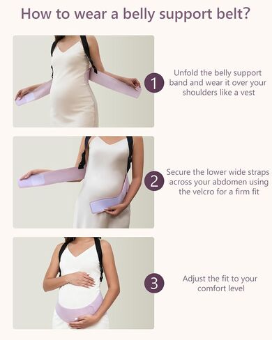Maternity Belly Band, Highly Resilient Pregnancy Belly Support Band, Lightweight and Comfortable Abdominal Binder for Pregnant Women(Pink-Large) in Saudi Arabia