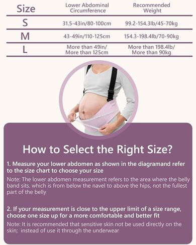 Maternity Belly Band, Highly Resilient Pregnancy Belly Support Band, Lightweight and Comfortable Abdominal Binder for Pregnant Women(Pink-Large) in Saudi Arabia
