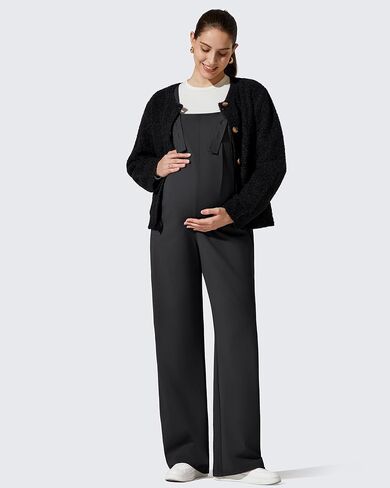 G4Free ShiftReady Maternity Jumpsuit Adjustable Strap Overalls Pregnancy Wide Leg Pants with Pockets in Saudi Arabia