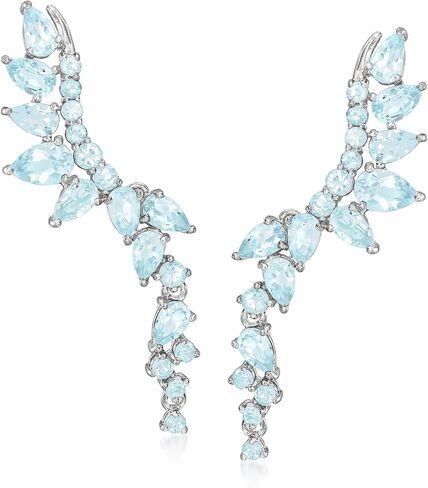 Ross-Simons Gemstone Ear Climber Earrings in Sterling Silver in Saudi Arabia