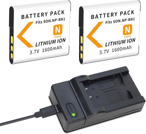 2-Pack NP-BX1 Battery(1600mAh) and Slim LCD USB Charger for Sony NP-BN1 NPBN1 BC-CSN DSC-WX100 DSC-WX150 DSC-WX200 DSC-WX220 DSC-WX30 DSC-WX5 DSC-WX50 DSC-WX60 DSC-WX7 DSC-WX70 DSC-WX80 DSC-WX9 in Saudi Arabia