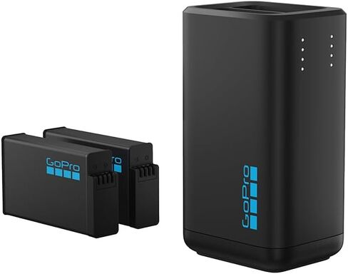 GoPro Dual Battery Charger + 2 Enduro Rechargeable Batteries for MAX2 - Official GoPro Accessory in Saudi Arabia