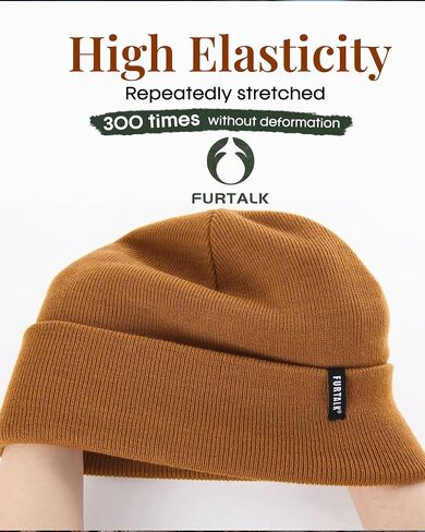 Furtalk 3 pack beanie للرجال نساء للجنسين المكوجين سميكًا سميكًا للجنسين قبعة الشتاء قبعة الجمجمة in Saudi Arabia