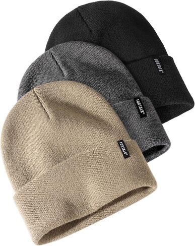 FURTALK 3 Pack Beanie for Men Women Unisex Cuffed Thick Knitted Unisex Winter Hat Skull Cap in Saudi Arabia