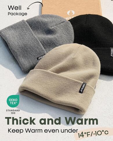 FURTALK 3 Pack Beanie for Men Women Unisex Cuffed Thick Knitted Unisex Winter Hat Skull Cap in Saudi Arabia