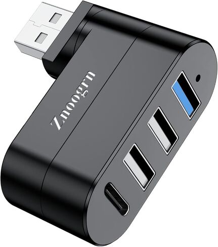 محور 4-Port USB C 3.0 [90 درجة/180 درجة قابلة للتدوير] ، و splitter type-C مع 3 منافذ USB-A و 1 C POWER PORT in Kuwait