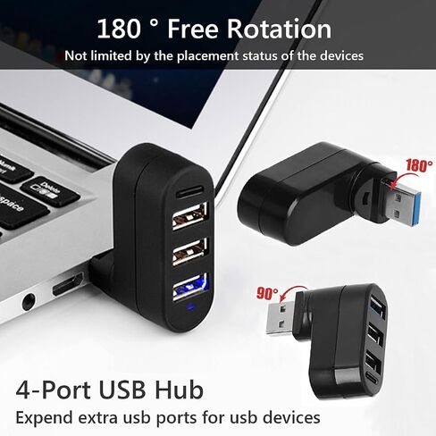 محور 4-Port USB C 3.0 [90 درجة/180 درجة قابلة للتدوير] ، و splitter type-C مع 3 منافذ USB-A و 1 C POWER PORT in Kuwait