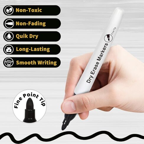 144 Count Dry Erase Markers Bulk, 12 Assorted Colors, Fine Tip Whiteboard Markers for Kids Teachers, Dry Erase Pens Bulk Pack for Classroom Home, Back to School Supplies in Saudi Arabia
