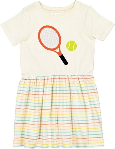 inktastic Tennis Racket and Ball Toddler Dress in Saudi Arabia