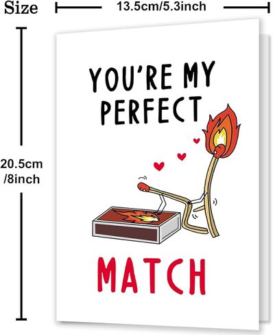 بطاقة هدايا عيد ميلاد مضحكة للرجال نساء ، بطاقة الذكرى السنوية الحب لصديقها ، هدية عيد الحب سعيد من صديقته ، أنت مباراة مثالية لي in Kuwait