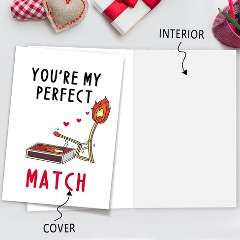 بطاقة هدايا عيد ميلاد مضحكة للرجال نساء ، بطاقة الذكرى السنوية الحب لصديقها ، هدية عيد الحب سعيد من صديقته ، أنت مباراة مثالية لي in Kuwait