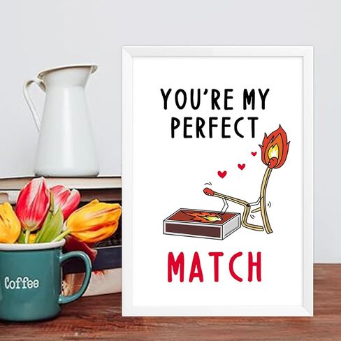 بطاقة هدايا عيد ميلاد مضحكة للرجال نساء ، بطاقة الذكرى السنوية الحب لصديقها ، هدية عيد الحب سعيد من صديقته ، أنت مباراة مثالية لي in Kuwait