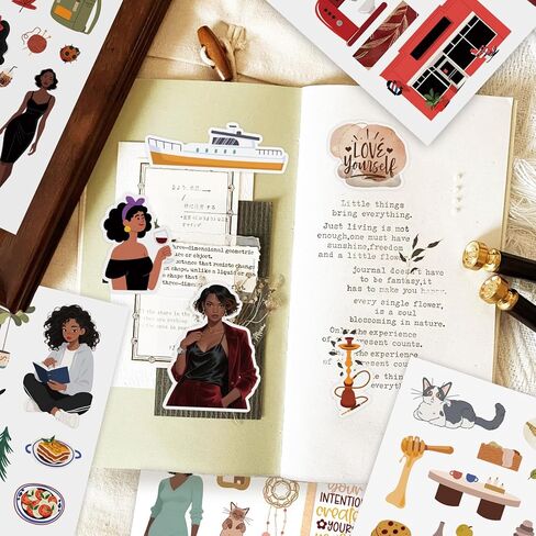 31 Sheets 300 Pcs Romance Book Stickers for Kindle, Holographic Aesthetic Cute Bookish Funny Sticker Book for Laptops Water Bottles Journal Scrapbook DIY Art Crafts in Kuwait