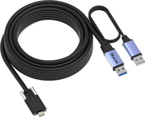 USB 3.0/3.2 Gen1 Long USB A إلى USB C كابل ، من الذكور إلى الذكور ، نقل البيانات - وظيفة مع رقاقة - مناسبة للكاميرات والطابعات. (5 جيجابايت في الثانية ، كابل أسود+قذيفة رمادية ، 65 قدمًا (20 مترًا)) in Kuwait