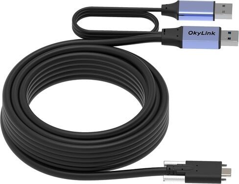 USB 3.0/3.2 Gen1 Long USB A إلى USB C كابل ، من الذكور إلى الذكور ، نقل البيانات - وظيفة مع رقاقة - مناسبة للكاميرات والطابعات. (5 جيجابايت في الثانية ، كابل أسود+قذيفة رمادية ، 65 قدمًا (20 مترًا)) in Kuwait