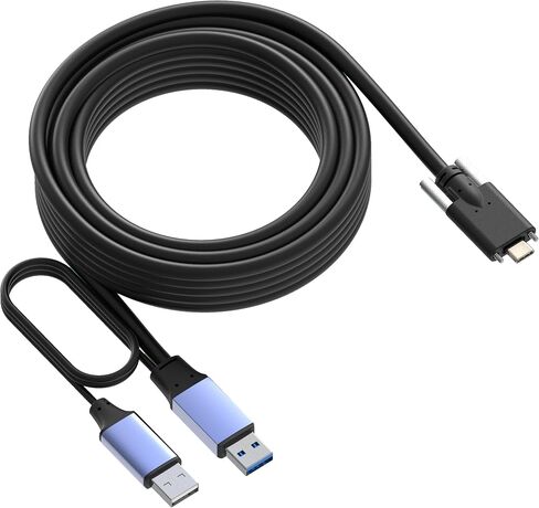 USB 3.0/3.2 Gen1 Long USB A إلى USB C كابل ، من الذكور إلى الذكور ، نقل البيانات - وظيفة مع رقاقة - مناسبة للكاميرات والطابعات. (5 جيجابايت في الثانية ، كابل أسود+قذيفة رمادية ، 65 قدمًا (20 مترًا)) in Kuwait