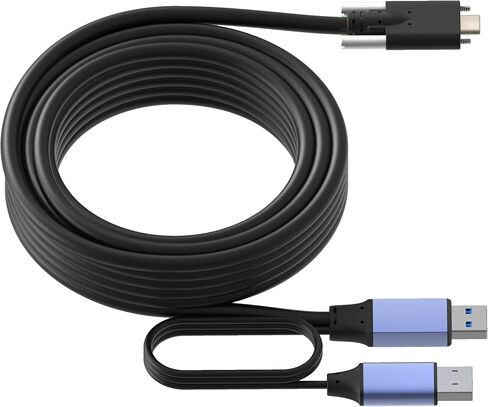 USB 3.0/3.2 Gen1 Long USB A إلى USB C كابل ، من الذكور إلى الذكور ، نقل البيانات - وظيفة مع رقاقة - مناسبة للكاميرات والطابعات. (5 جيجابايت في الثانية ، كابل أسود+قذيفة رمادية ، 65 قدمًا (20 مترًا)) in Kuwait