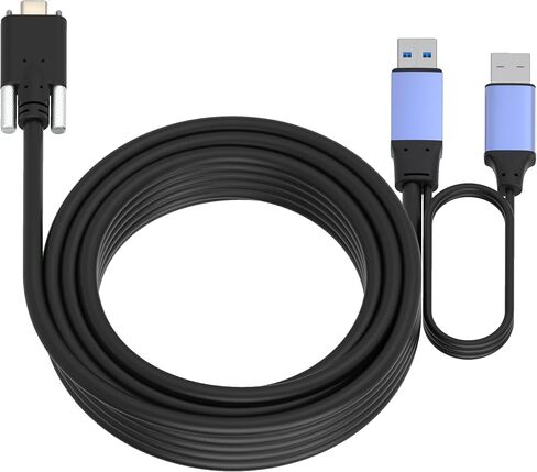 USB 3.0/3.2 Gen1 Long USB A إلى USB C كابل ، من الذكور إلى الذكور ، نقل البيانات - وظيفة مع رقاقة - مناسبة للكاميرات والطابعات. (5 جيجابايت في الثانية ، كابل أسود+قذيفة رمادية ، 65 قدمًا (20 مترًا)) in Kuwait