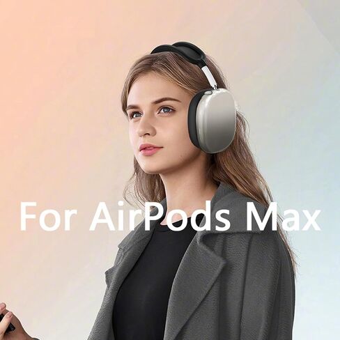 غطاء الحالة لسماعات الهواء الأقصى Airpods ، 4 من 1 في 1 ناعمة من الجلد TPU مضاد للخلع ، والملحقات الشفافة الغطاء الوقائي فائقة ل Apple Airpods Max USB-C (2024/2020) ، وردي in Kuwait