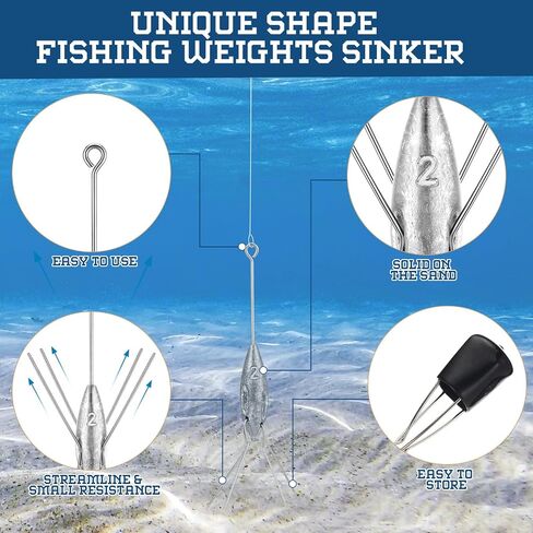 Sputnik Sinker Fishing Equipment Long Tail Fishing Weights Saltwater Surf Casting Sinkers Catfish Beach Spider Weights for Surfing catfishing Ocean Sea Sand in Saudi Arabia