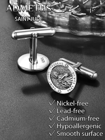 St Michael Cufflinks for Men 925 Sterling Silver Cufflink Christian Catholic Cuff Links Jewelry Gifts in Saudi Arabia