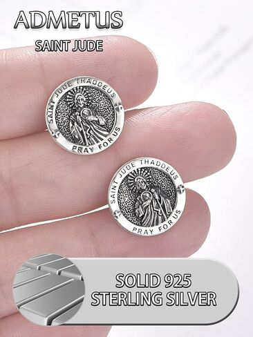 St Michael Cufflinks for Men 925 Sterling Silver Cufflink Christian Catholic Cuff Links Jewelry Gifts in Saudi Arabia