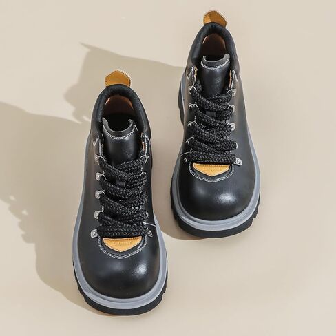 Women's Ankle Boots Wide Width Toe Box Booties Chunky Low Heel Lace Up Round Toe Anti-Slip Casual Shoes for Women, in Saudi Arabia