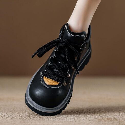 Women's Ankle Boots Wide Width Toe Box Booties Chunky Low Heel Lace Up Round Toe Anti-Slip Casual Shoes for Women, in Saudi Arabia