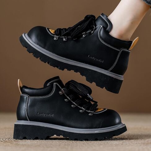 Women's Ankle Boots Wide Width Toe Box Booties Chunky Low Heel Lace Up Round Toe Anti-Slip Casual Shoes for Women, in Saudi Arabia