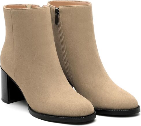 ROSERWISH Women's Ankle Boots Classic Chunky Block Heel Short Booties Zipper Comfortable Casual Fall Fashion Boots Shoes for Women in Saudi Arabia