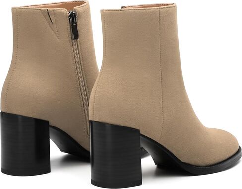 ROSERWISH Women's Ankle Boots Classic Chunky Block Heel Short Booties Zipper Comfortable Casual Fall Fashion Boots Shoes for Women in Saudi Arabia