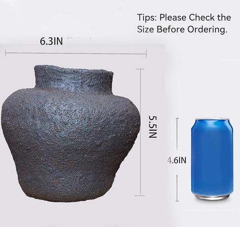 مزهريات معلقة من السيراميك باللونين الأزرق والأبيض تحاكي إنشاء جبل الثلج مجموعة ديكور مزهرية ريفية - مزهريات معلقة كبيرة ومزهريات أرضية - مزهريات من الطين والسيراميك لديكور المنزل in Kuwait