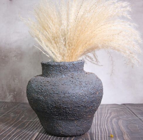 مزهريات معلقة من السيراميك باللونين الأزرق والأبيض تحاكي إنشاء جبل الثلج مجموعة ديكور مزهرية ريفية - مزهريات معلقة كبيرة ومزهريات أرضية - مزهريات من الطين والسيراميك لديكور المنزل in Kuwait