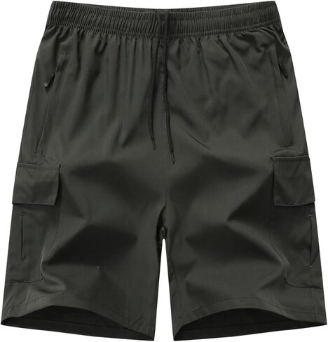 MOHEM Mens Hiking Cargo Shorts Lightweight Quick Dry Athletic Running Workout Shorts with Zip Pockets in Saudi Arabia