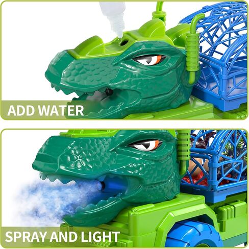 TEMI Dinosaur Truck Toys for Kids 3-5 Years, Tyrannosaurus Transport Car Carrier Truck with 8 Dinosaur Figures, Activity Play Mat, Dinosaur Eggs, Trees, Capture Jurassic Play Set for Boys and Girls in Saudi Arabia