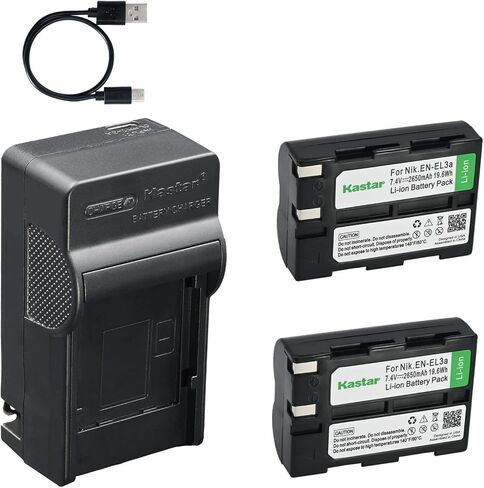 شاحن بطارية Kastar AC وUSB-C، متوافق مع Nikon EN-EL3، EN-EL3a، MH-18، MH-18a، MH-19، لكاميرات Nikon D50، D70، D70s، D100، D100 SLR in Saudi Arabia