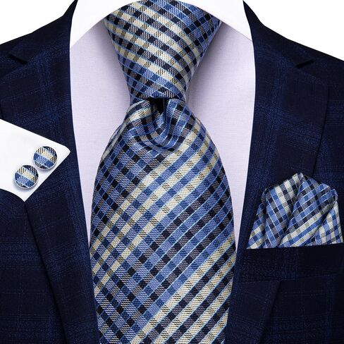 Hi-Tie Lot 5 PCS Hife Box Mens Tie Tie Set Necktie مع مجموعة Tie Cufflinks Pocket Square in Saudi Arabia