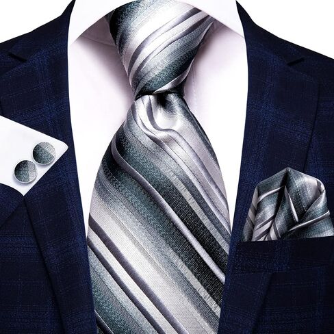 Hi-Tie Lot 5 PCS Hife Box Mens Tie Tie Set Necktie مع مجموعة Tie Cufflinks Pocket Square in Saudi Arabia