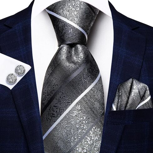 Hi-Tie Lot 5 PCS Hife Box Mens Tie Tie Set Necktie مع مجموعة Tie Cufflinks Pocket Square in Saudi Arabia