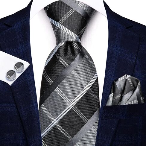Hi-Tie Lot 5 PCS Hife Box Mens Tie Tie Set Necktie مع مجموعة Tie Cufflinks Pocket Square in Saudi Arabia