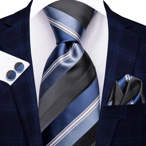 Hi-Tie Lot 5 PCS Hife Box Mens Tie Tie Set Necktie مع مجموعة Tie Cufflinks Pocket Square in Saudi Arabia